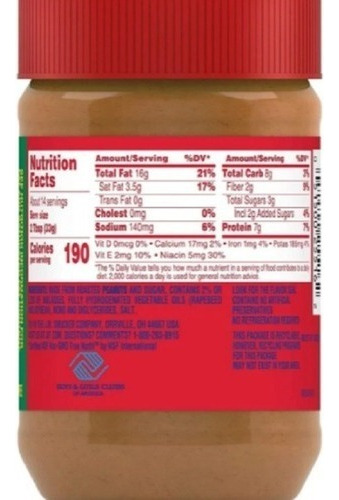 Manteiga Amendoim Jif Creamy 454g Peanut Butter Importada