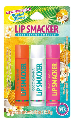 Lip Smacker Tropical · Piña Colada, Coco, Mandarina· Bálsamo