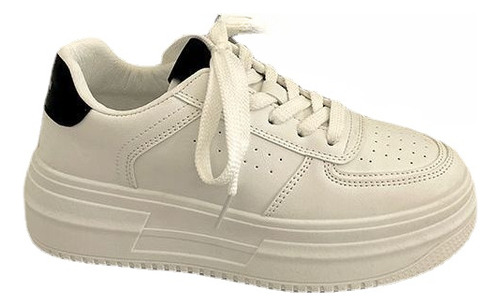 Calzado Dama Zapatos De Plataforma Tenis Blancos Mujer Tenis