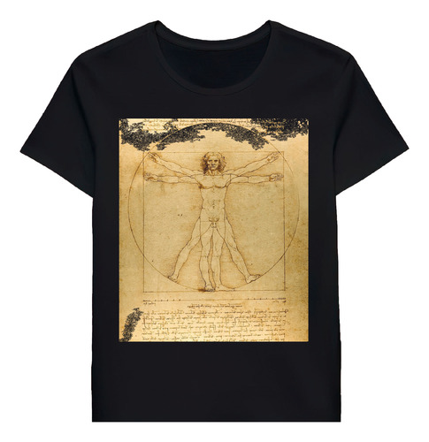Remera Leonardo Da Vinci The Vitruvian Man Retro Aec Vin1672
