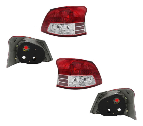 Par Calaveras Yaris Sedan 2006-2007-2008 Rojo/bco 4ptas Opt