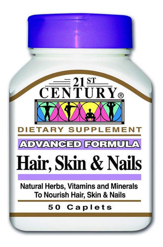 21st Century Hair, Skin And Nails 50 Caplet, (pack De 2)