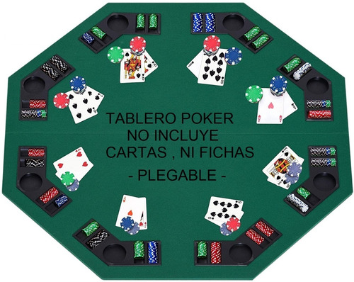 Tablero De Poker Para 8 Jugadores 1.20 X 1.20cm