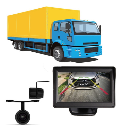 Monitor Automotivo Tela Auxiliar Câmera Ré Para Caminhões  