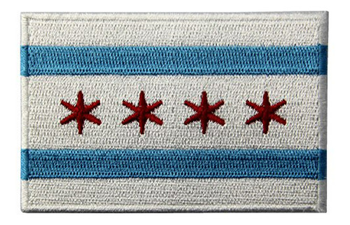 Parche Chicago City Flag - Bordado Termoadhesivo - Illinois