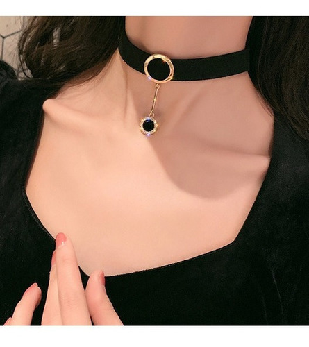 Gargantilla Choker Terciopelo Negro Camafeo Gótico Victorian