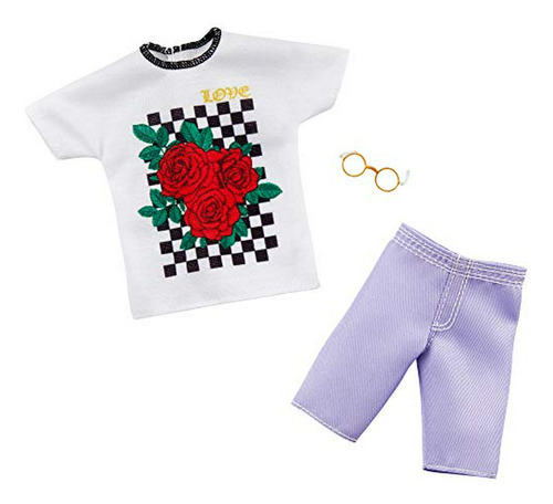 Conjunto De Ropa Para Ken: Camiseta Gráfica, Shorts Morados 