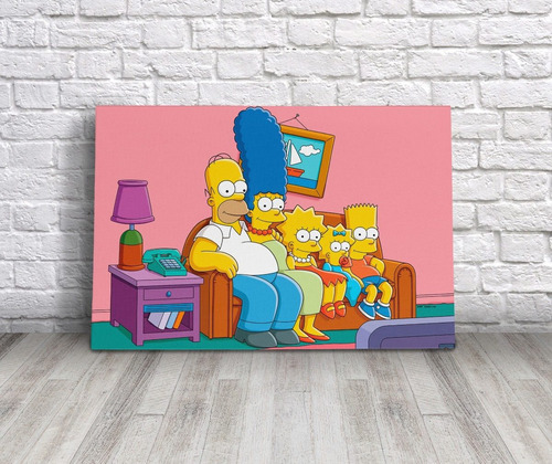 Cuadro Los Simpson Canvas Con Bastidor 60x40 Cm