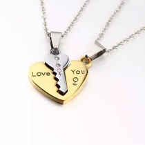 Comprar Set 2 Collares Para Pareja Oro 18k+ Estuche Pana Compromiso 