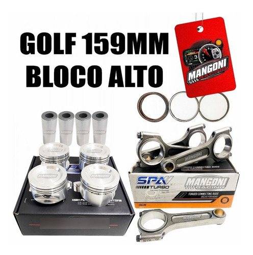 Kit Pistão Afp + Biela Spa 159mm Bloco Alto Golf+ Pino+ Anel