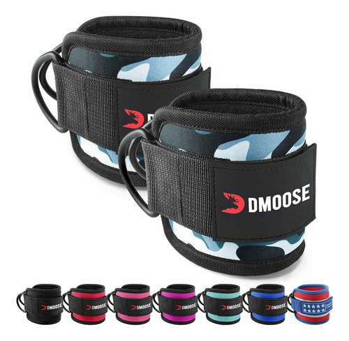 2 Tobilleras Dmoose Fitness P/ Máquinas De Cable, Gris Camo