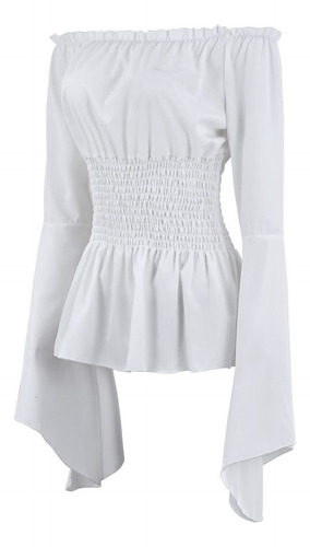 Blusa Renacentista Para Mujer, Corsé Con Cinturón,
