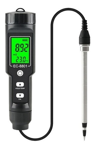 Medidor Digital Portátil Ec/temperatur De Suelo Pantalla Lcd