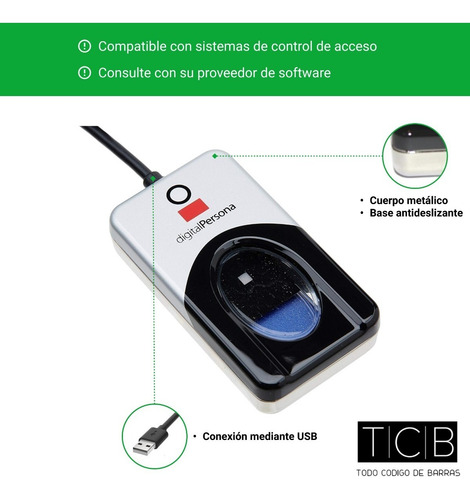 Imagen 4 de 7 de Lector De Huellas Usb Digital Persona Crossmatch Uareu 4500