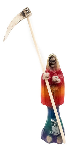 Santa Muerte Flaquita 10 Cm Resina Natural 