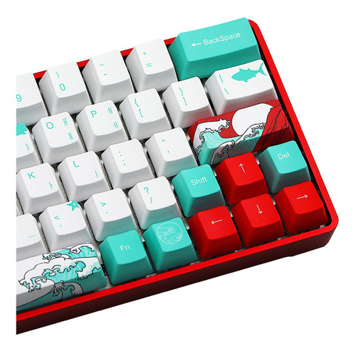 Coral Sea Ukiyo-e Keycaps Pbt Dye Sublimation 71 Key Set
