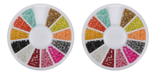 Taladro Plano Para Uñas Color Beads, 2 Unidades