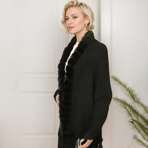 Capa Chal De Mujer De Invierno, Chaqueta De Punto De Moda