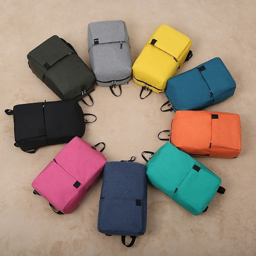 Mochila Mini Cross para hombre, pecho diagonal, USB, color azul, diseño de tela lisa