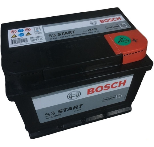 Imagen 1 de 1 de Bateria Bosch Auto S3 Start Cajon 12x65 43ah Reales Vzh