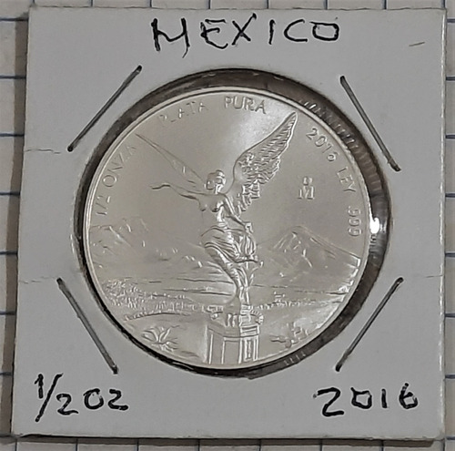 Medalla 1/2 Onza Plata Pura, Libertad, México 2016.