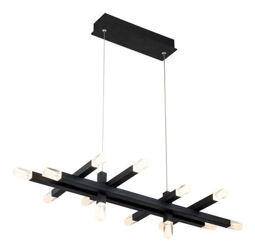 Pendente Bella Arpoador 37x80x15cm Led Preto - Bd002r