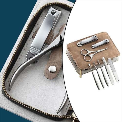 Herramientas Para Cortar Uñas Estuche De Pu De Viaje Kit B