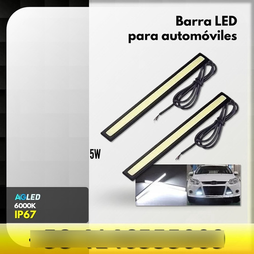 Barra Led Auto 5w Cob 17cm 6000k Hid