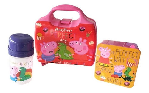 Lunchera Completa + Cantimplora + Caja Peppa Pig Bel Gioco Color Belgioco- Lunchera Completa