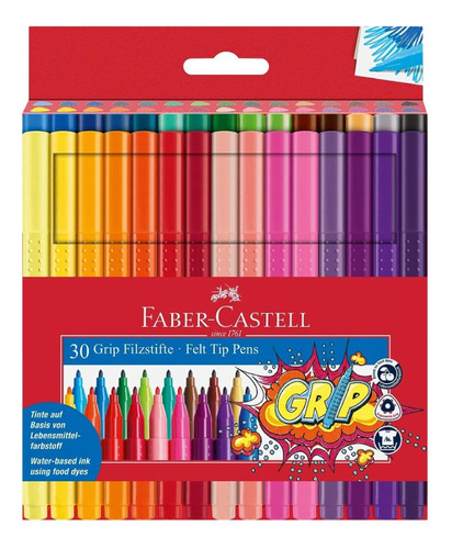 Marcadores Faber Castell Grip X 30 Plumones