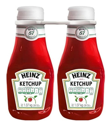 Salsa Catsup Ketchup Heinz Pack 2 Botellas De 1.07 Kg