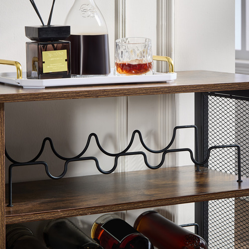 Gabinete De Bar, Bufets De Cocina Con Soporte Y Portabotella Atigrado
