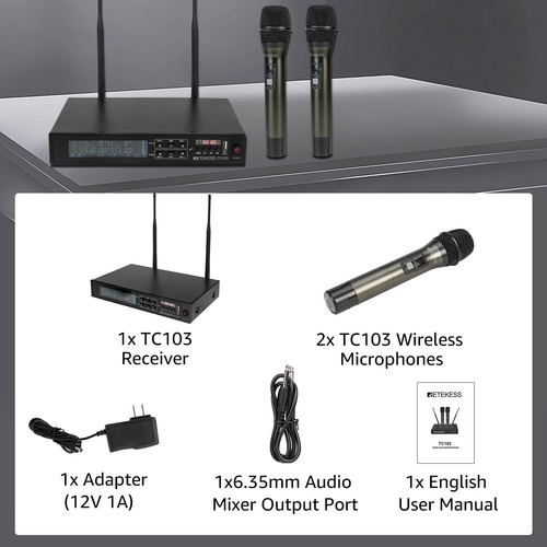 Bluetooth De Micrófono Inalámbrico Retekess Tc103 Bluetooth,