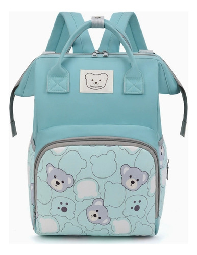 Mochila Pañaleras Bebe Bolsa Pañalera Impermeable Multiusos Azul Claro