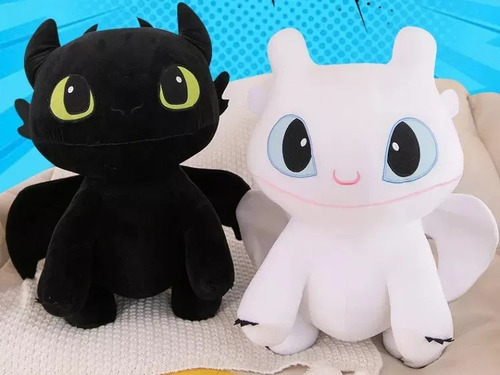 Q Furia Nocturna Night Fury Chimuelo Dragón Peluche 30 Cm