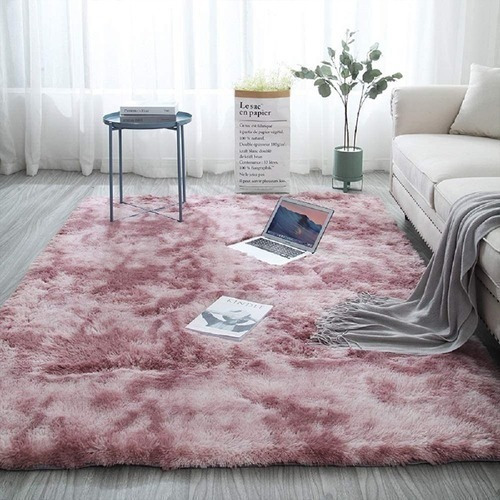 Carpeta De Alfombra Shaggy Mushi Super Soft Rosa 1.60x2.30 
