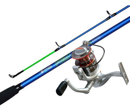 Combo Variada Caña Bando Fury 2,40 Mts + Reel Surfish Brio 5