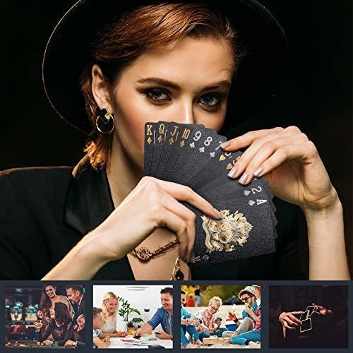 Cool Black Jugando Cartas, Poker Plástico Impermeable Para