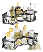 Comprar Set X2 Estantes Esquinero Organizador Baño Ducha Y Adhesivos Linea Premium IMBACK Color Negro