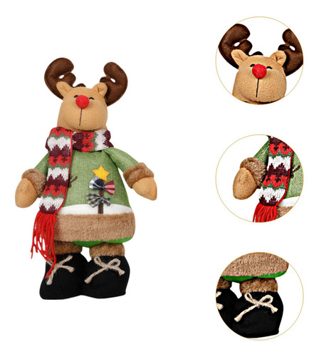 Figura De Muñeca Navideña, Adorno Navideño, Linda Alce