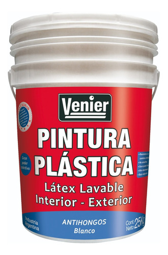 Imagen 1 de 4 de Pintura Plastica Latex Int/ext Lavable Venier 25kg - Rex