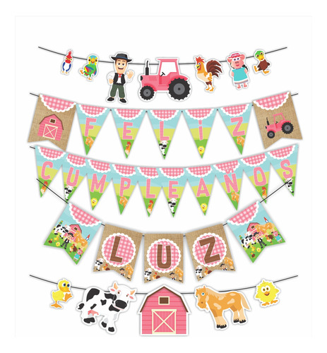 La Granja De Zenón Imprimible Cumpleaños En Rosa, Niñas