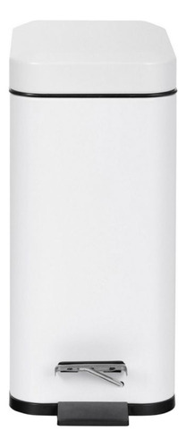 Bote De Basura Metal Rectangular 6l Blanco