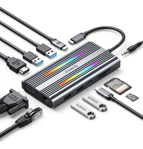 Adaptador Usb C A Hdmi De Estación De Acoplamiento, Orico 12