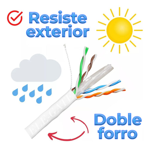 Cable De Red 5 Metros Cat 6 Utp Rj45 Ethernet Ele-gate
