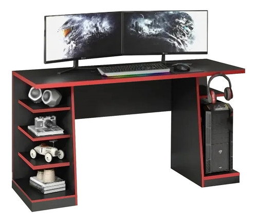 Combo Gamer Estantería Escritorio Mesa Pc Biblioteca Oficina