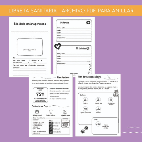 Libreta Sanitaria - A5 -  Pdf Para Imprimir