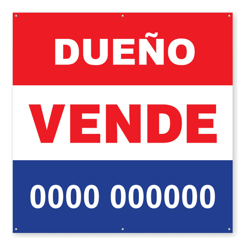 Cartel Extra Gde Dueño Vende 100x100cm Con Tus Datos X 4 U