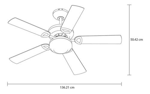 Ventilador De Techo Con Luz Para Costa Masterfan Janeiro 52 Color de la estructura Blanco