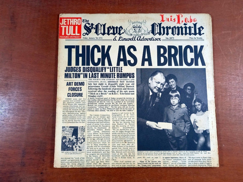 Disco Lp Jethro Tull - Thick As A Brick (1972) Usa R10